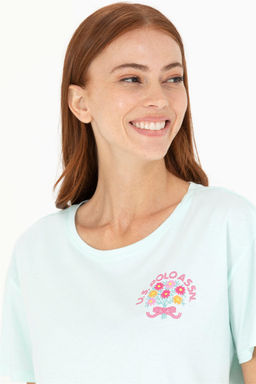 Женская зеленая футболка с круглым вырезом Неожиданная скидка в корзине - U.s. polo assn фото 2