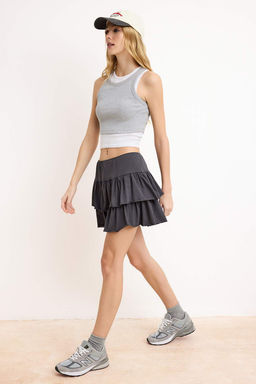 TRENDYOLMILLA Lacivert Etegi F?rf?rl? Mini Esnek Orme Etek TWOSS25ET00086  фото 9