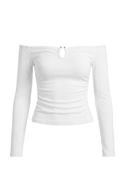 Siyah Fitted/Vucuda Oturan Aksesuar Detayl? Esnek Orme Bluz TWOAW26BZ00356 - Trendyolmilla фото 11