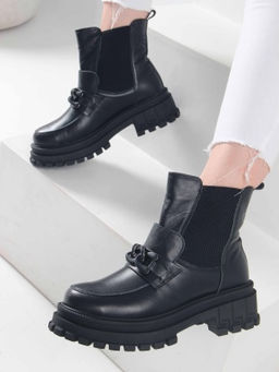 Ботинки 358.5511bl. black / Шерсть