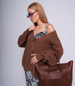 Кардиган #КТ5285, тёмно-коричневый - Dommod фото 2