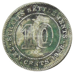 10 центов 1926 года Стрейтс Сетлментс