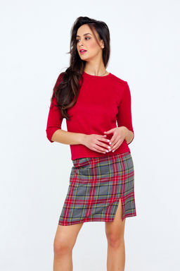 Юбка мини в клетку 269GRY