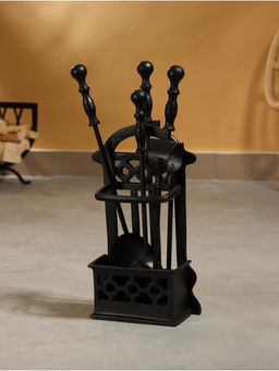 Каминный набор Пылание сталь, 4 предмета, 18х8х40 см