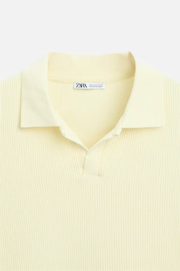 TEXTURED POLO SHIRT WITH RIBBED TRIMS - Zara фото 70