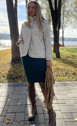 Легкая и уютная классическая куртка на натуральном утеплителе (100% хлопок). - Новый лен фото 2