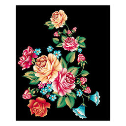 Холст с красками 30х40 см по номерам "Цветочный куст" (29цв.)