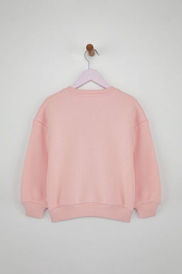 Pudra Pamuklu Fiyonklu Kal?n/Ici Polarl? Oversize Orme K?z Cocuk Sweatshirt TKDAW26SW00026 - Trendyolmilla фото 4