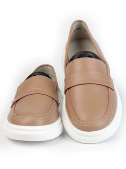 03-ZL-8501 DK. BEIGE/BROWN Полуботинки женские (натуральная кожа)