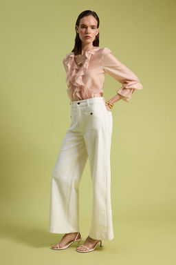 Beyaz Cep Detayl? Comfort Normal Bel Wide Leg Jeans TWOSS26JE00304 - Trendyolmilla фото 2