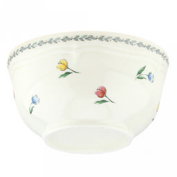 Ласковый май Салатник фарфоровый 500мл, д12,6см, h6,6см, с деколью, рельефный декор, кремовый (Китай) - Домашняя мода фото 3