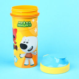 Бутылочка детская «Ми-Ми-Мишки», 400 мл., с петлей, цвет желтый