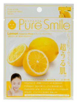 Маска для лица SunSmile PureSmile 001 Lemon Essense Mask косметическая лимон 1шт, 1/600, ,