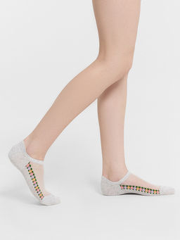 Цена за 5 пар! Носки женские светло-серые с прозрачной зоной на верхней части следа