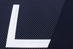 Теплый хлопок Белый горох (2мм) на чернильном-2, ш.1.5м, хлопок-100%, 160гр/м.кв - Купава фото 3