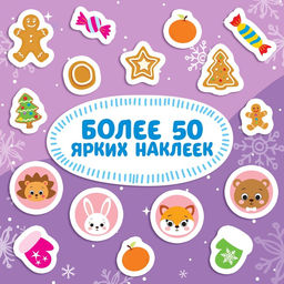 Цена за 2 шт. Книжка с наклейками Новый год у ворот. Зимние игры и задания, 12 стр. - Буква-ленд фото 4