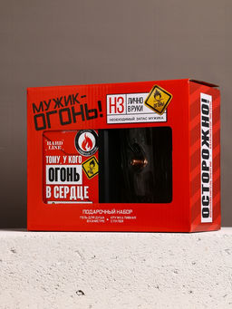 Подарочный набор Мужику огонь, гель для душа канистра 500 мл и стакан с пулей, HARD LINE  фото 11