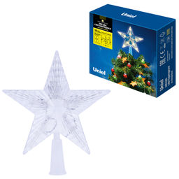 ULD-H1515-010/STB/2AA WARM WHITE STAR-2 Украшение светодиодное для ёлки Звезда-2, 15см, на батарейках (не в/к). 10 светодиодов. Теплый белый свет. Прозрачный провод. TM Uniel. - Volpe фото 8