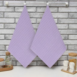 Набор кух.полотенец Доляна лавандовый 35х60см-2шт., 100% хл, вафля, 220 гр/м2