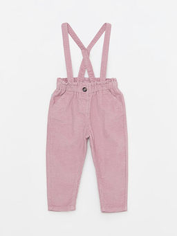 Beli Lastikli K?z Bebek Kadife Pantolon