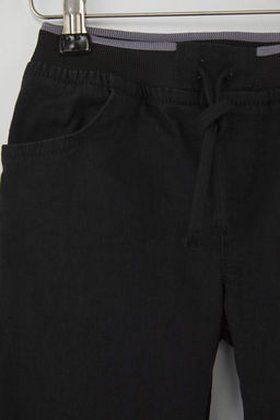 Siyah 100% Pamuk Beli Lastikli Erkek Cocuk Duz Denim Jeans TKDAW26JE00002 - Trendyolmilla фото 3