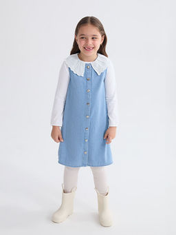 Bebe Yaka K?z ?ocuk Jean Elbise