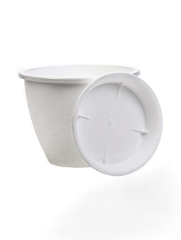 Цена за 2 шт. Горшок для цветов «Цветочек», 2.1 л, d=18 см, h=14 см, пластиковый, белый