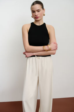 Брюки прямые на кулиске из костюмной ткани - Mollis фото 3