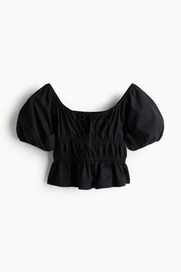 Blusa de popelina con manga puffy