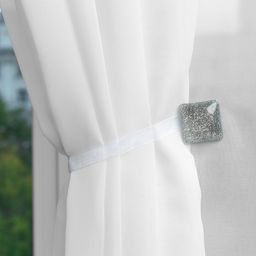 Цена за 2 шт. Подхват для штор «Квадрат с блёстками», 3.5×3.5 см, цвет серебряный