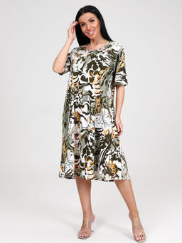 874 ПЛАТЬЕ ЖЕНСКОЕ (Хаки) - А-дина фото 3