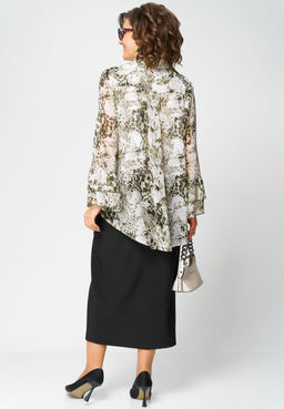 Блуза EVA GRANT 7221 принт олива