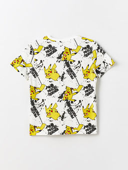 Bisiklet Yaka Pikachu Bask?l? K?sa Kollu Erkek ?ocuk Ti??rt - Waikiki фото 2