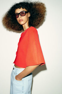 SHORT KNIT CARDIGAN - Zara фото 3