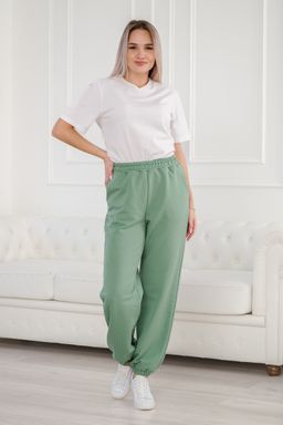 Брюки женские из футера петля Прогулка фисташка - Амадэль фото 11