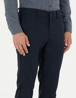 Lacivert Arm_rl_ Slim Fit Kanvas Pantolon