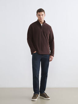 Dik Yaka Polar Erkek Sweatshirt