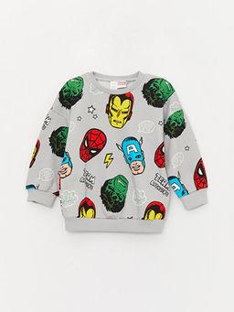 Bisiklet Yaka Marvel Bask?l? Erkek Bebek Sweatshirt ve E?ofman Alt 2li Tak?m - Waikiki фото 2