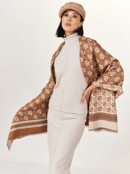 в составе ШЕРСТЬ  и КАШЕМИР Большой, мягкий, теплый  двусторонний палантин - Tantino фото 4