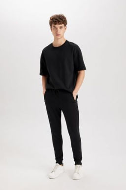 Jogger Esofman Alt? Slim Fit Dar Kesim Beli Bagc?kl? Lastikli Paca Fermuar Cepli
