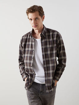 Slim Fit Uzun Kollu Ekose Erkek G?mlek