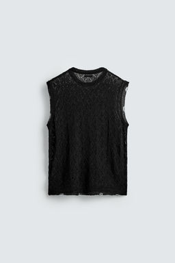 CUTWORK KNIT VEST