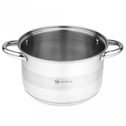 Zeidan Vienna Кастрюля из нержавеющей стали 4л, д20см, стеклянная крышка, ручки на корпусе и крышке металлические, комбинированная полировка снаружи, матовая полировка внутри, 5-ти степовое капсулированное индукционное дно, подарочная упаковка ( - Домашняя мода фото 4