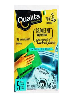 QUALITA салфетки из вискозы 32х38см (5шт)