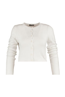 Ekru Crop Yumusak Dokulu 2li Bluz-H?rka Triko Tak?m TWOAW21HI0107