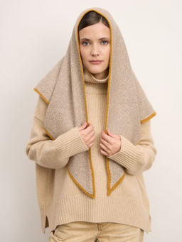 Косынка из кашемира 16-24-213-0C капучино-золото