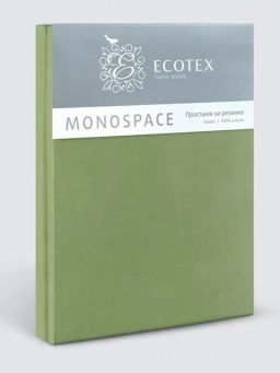 Простыня на резинке 180х200 Моноспейс зеленый кашмир - Ecotex фото 3