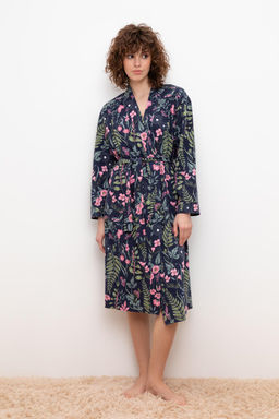 VERY NEAT _ Е 50021/индиго,ночные цветы халат жен