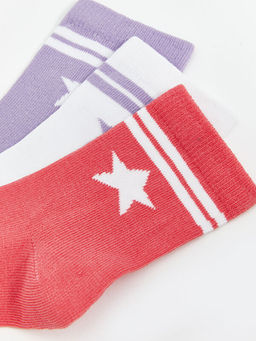 Desenli K?z ?ocuk Soket ?orap 3l? - Waikiki фото 3