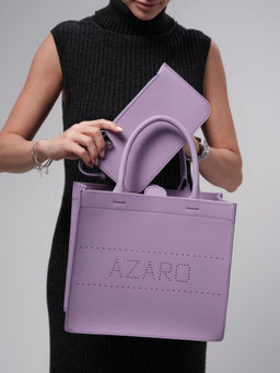 Сумка кожаная Azaro 30586 фиолетовая лаванда